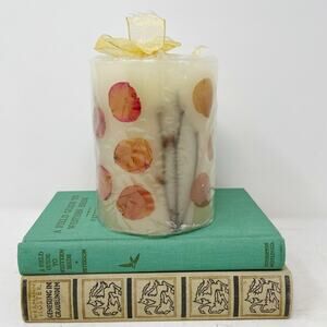 Vintage Bed Bath & Beyond 4" x 5" Inlaid Candle Rose Petals